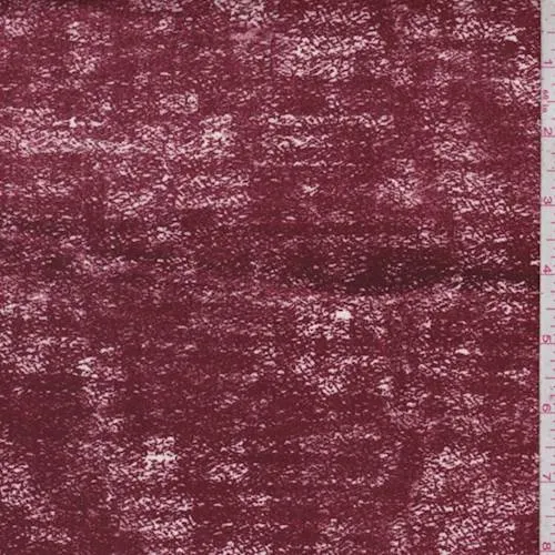 2 YD PC-Maroon Mottled Double Brushed Jersey Knit Fabric