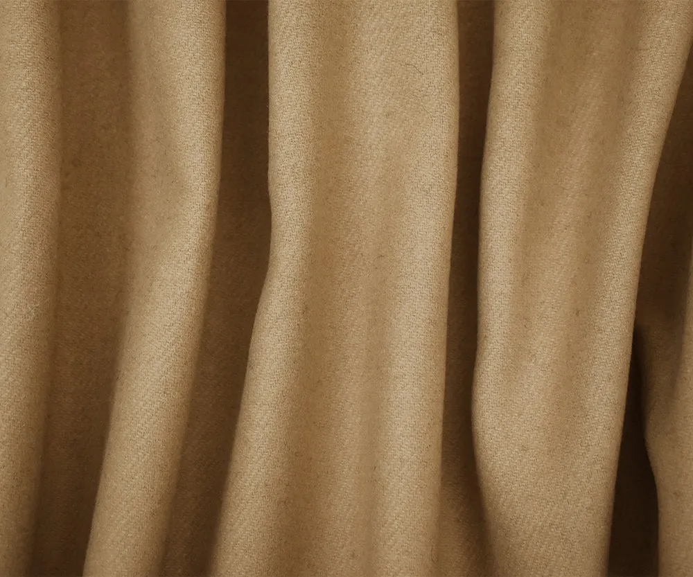 Beige Melton Wool Double Woven Twill Jacketing Fabric