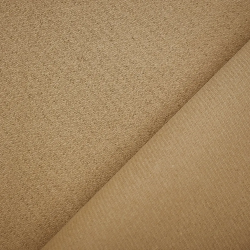 Beige Melton Wool Double Woven Twill Jacketing Fabric