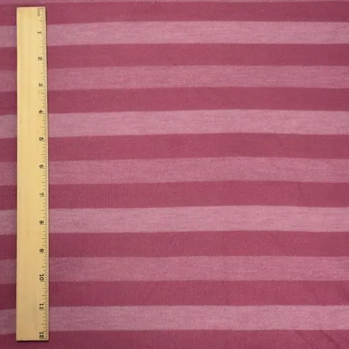 Berry/Pink Striped Knit Jersey Fabric