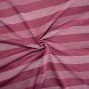 Berry/Pink Striped Knit Jersey Fabric