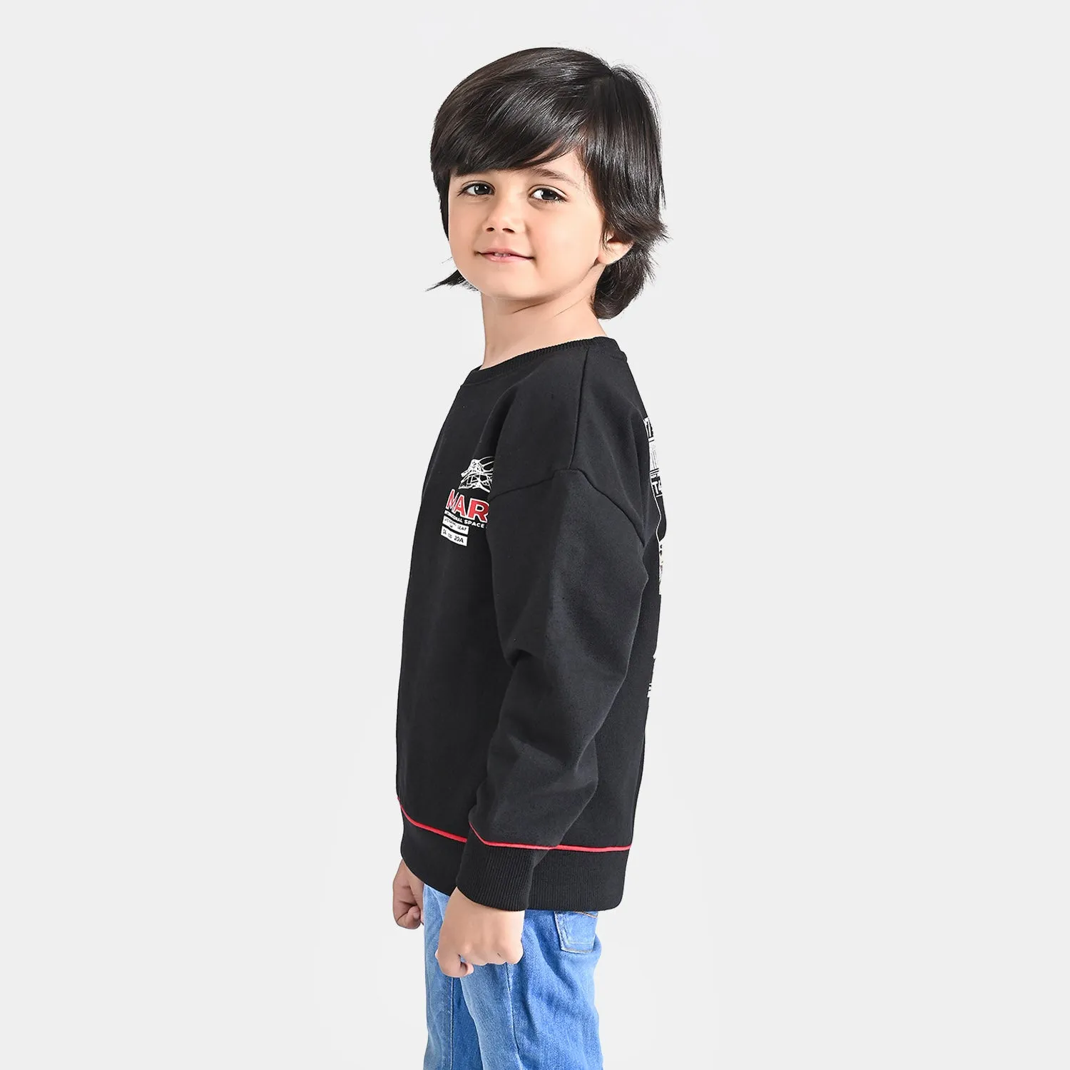 Boys Cotton Terry Sweatshirt Mars-Jet Black