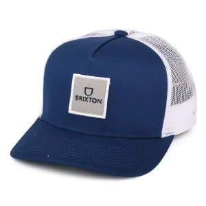 Brixton Hats Alpha Block NetPlus C MP Trucker Cap - Navy-White