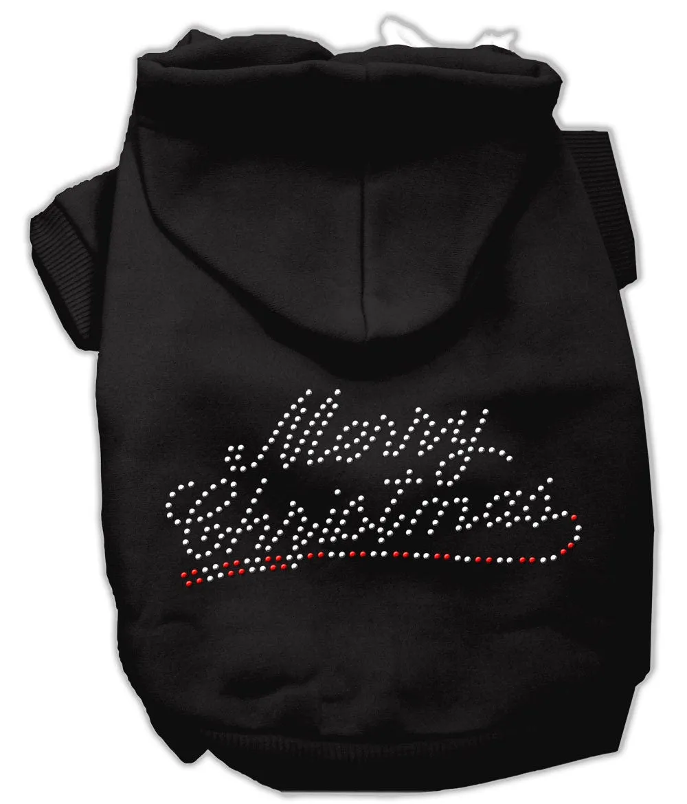 Christmas Pet, Dog & Cat Hoodie Rhinestone, "Merry Christmas"