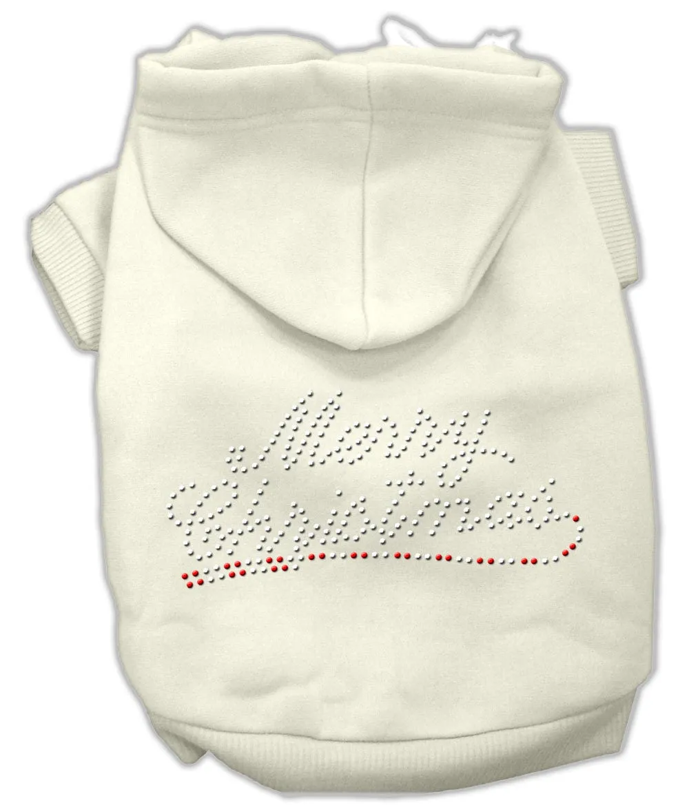 Christmas Pet, Dog & Cat Hoodie Rhinestone, "Merry Christmas"