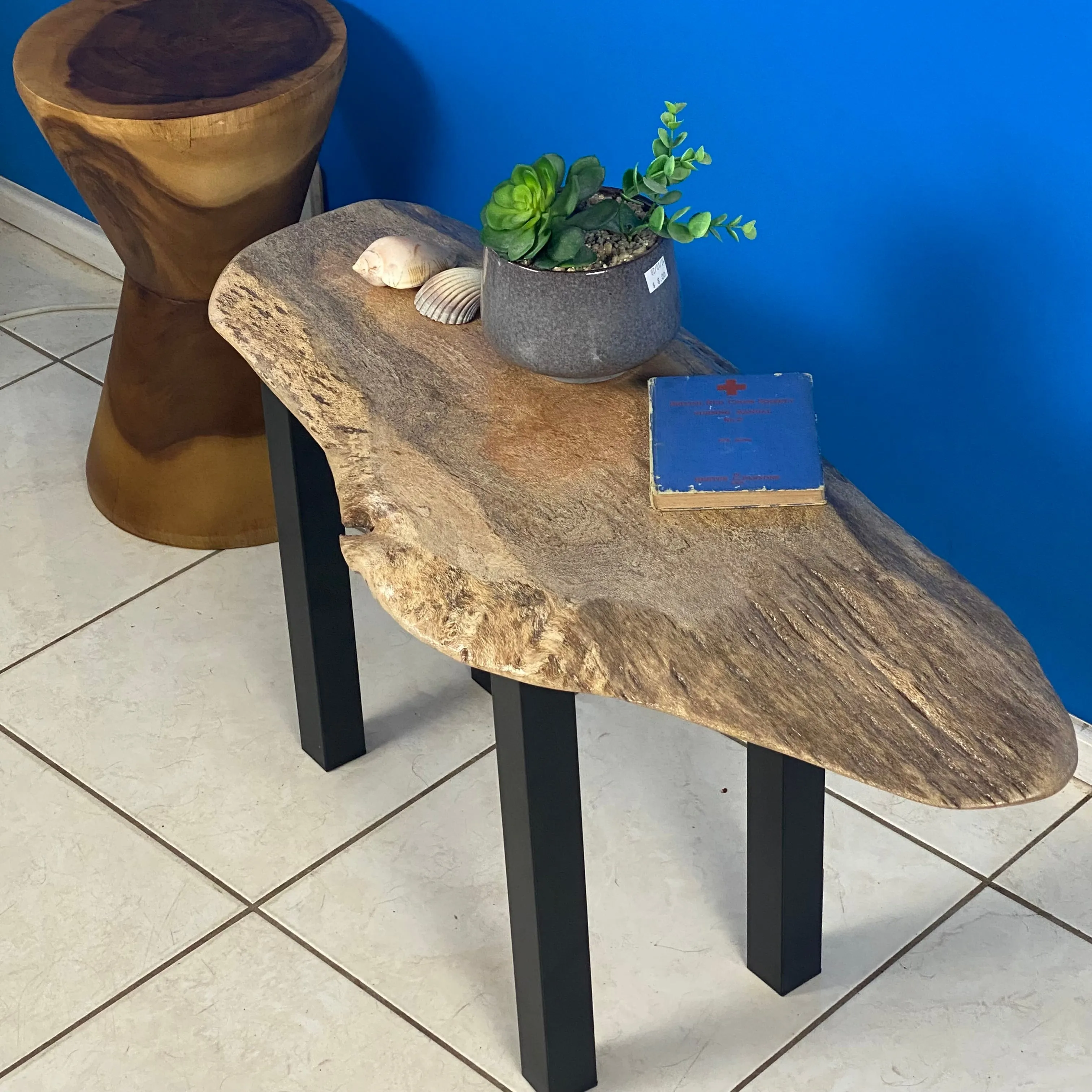 Coffee side table Silky Oak handmade with legs-Australian made.