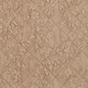 Dusty Beige-Beige Floral Lace Quilt Knit Fabric