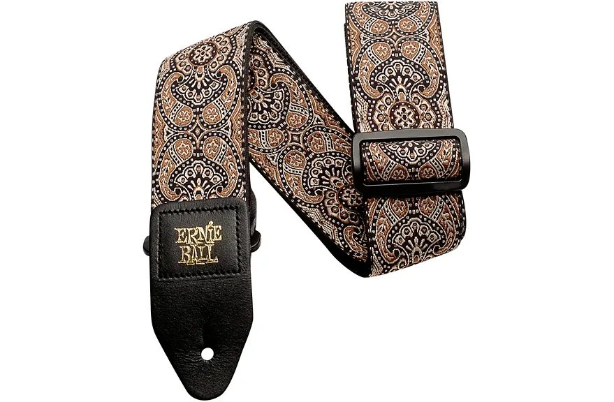 Ernie Ball Jacquard Guitar Strap Gold & Black Paisley