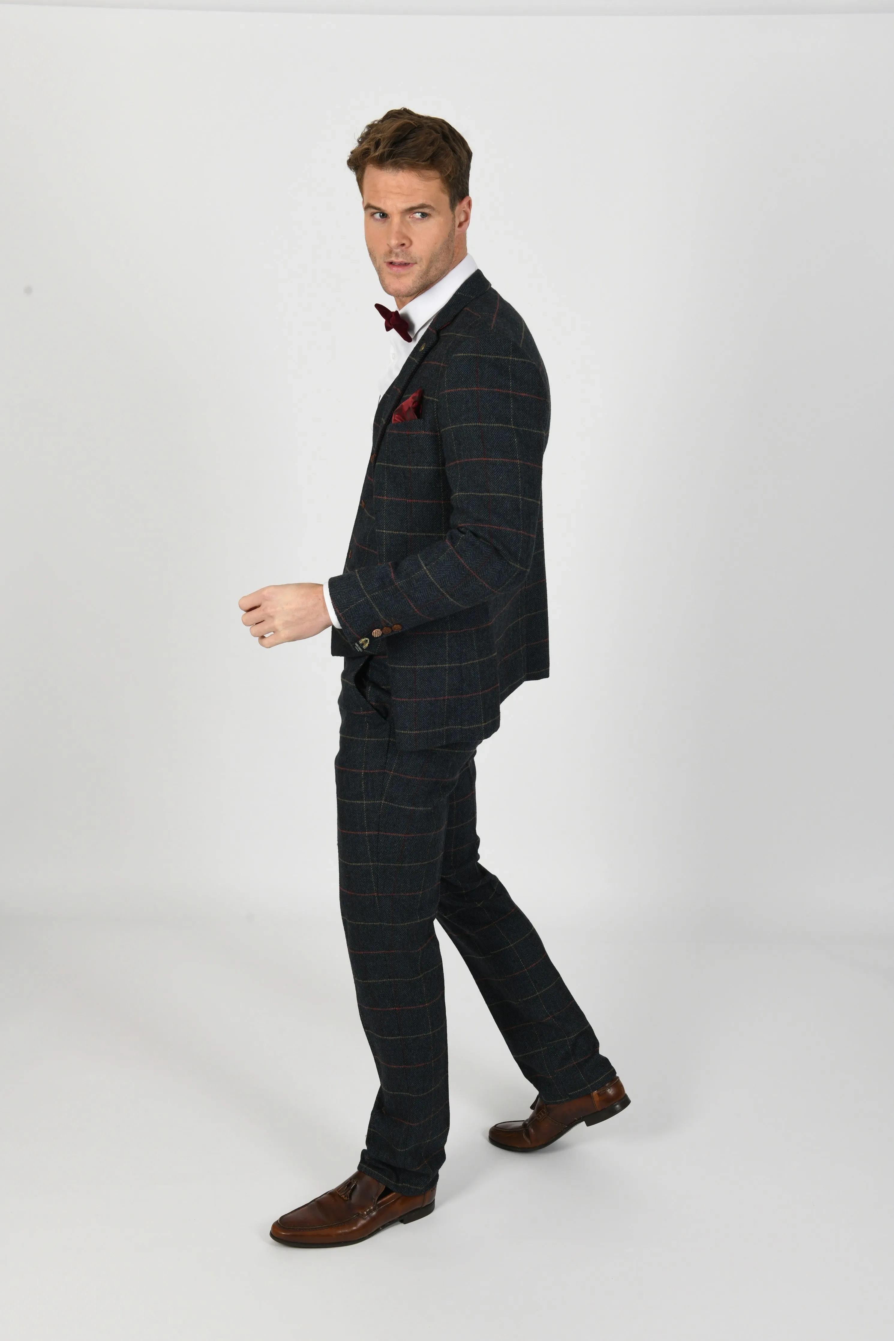 Eton Navy Check Tweed Wedding Suit | Check Suit | Wedding Wear | Office Wear