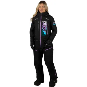 FXR  Womens Recruit F.A.S.T. Insulated Monosuit Black Sky-Lilac-White Fade Winter