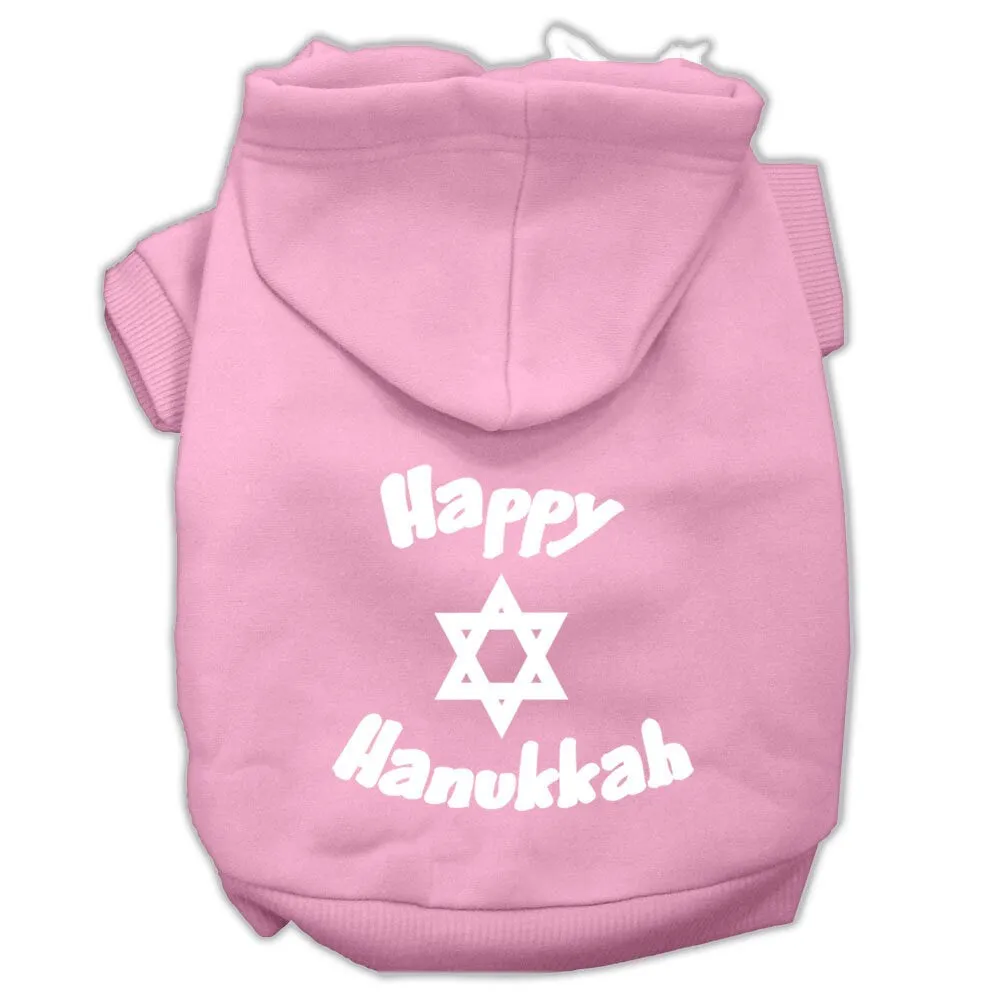 Hanukkah Pet Dog & Cat Hoodie Screen Printed, "Happy Hanukkah"