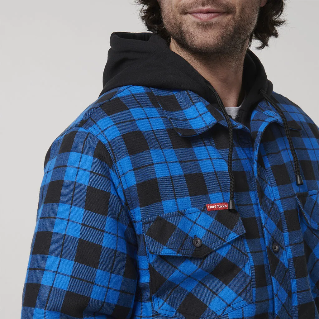 Hard Yakka Quilted Flannel Hooded Shacket (Y06690)