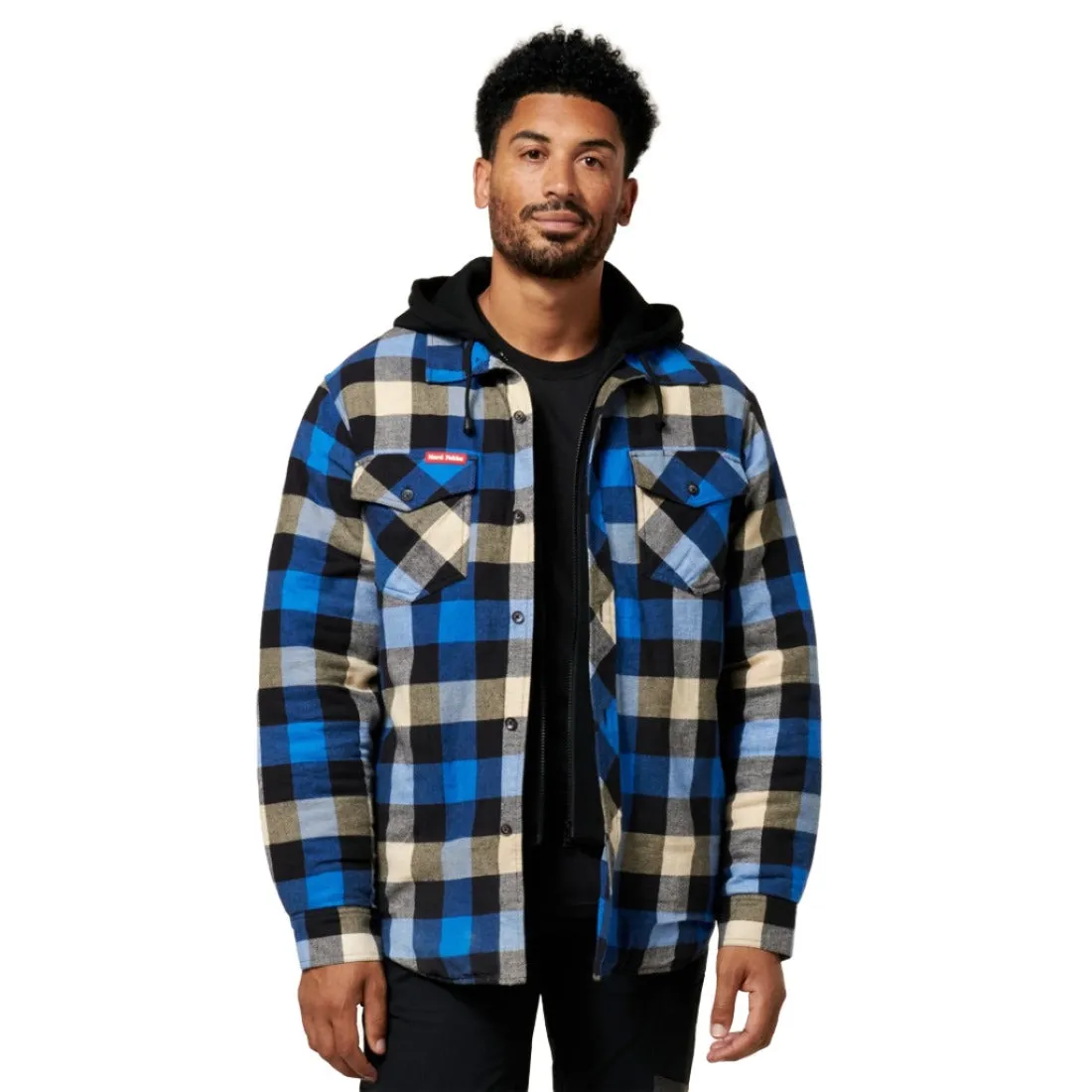 Hard Yakka Quilted Flannel Hooded Shacket (Y06690)