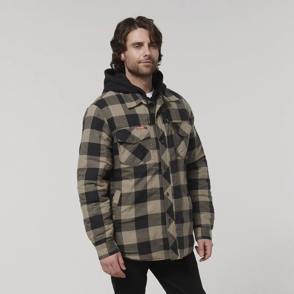 Hard Yakka Quilted Flannel Hooded Shacket (Y06690)