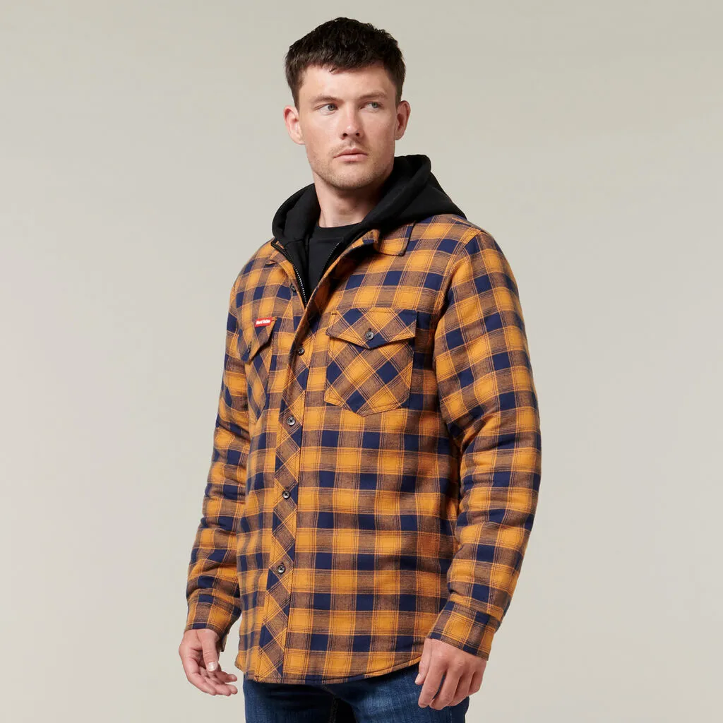 Hard Yakka Quilted Flannel Hooded Shacket (Y06690)