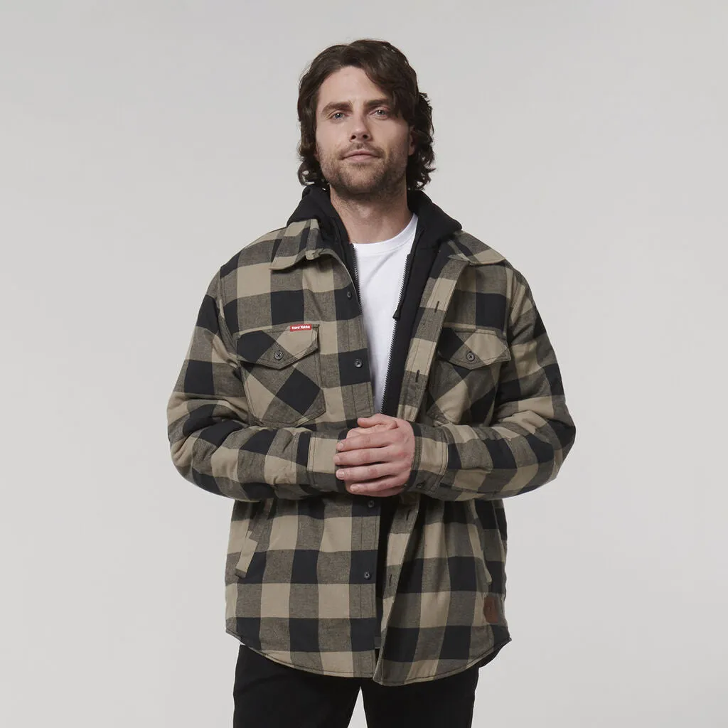 Hard Yakka Quilted Flannel Hooded Shacket (Y06690)