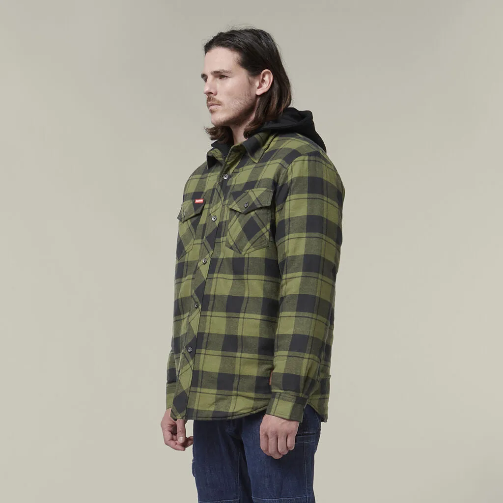 Hard Yakka Quilted Flannel Hooded Shacket (Y06690)