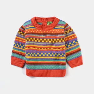 Infant Girls Acrylic Sweater Knit Fusion-Multi