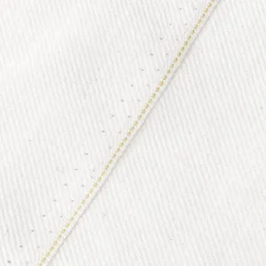 Light Ivory Solid Selvedge Cotton Denim Fabric