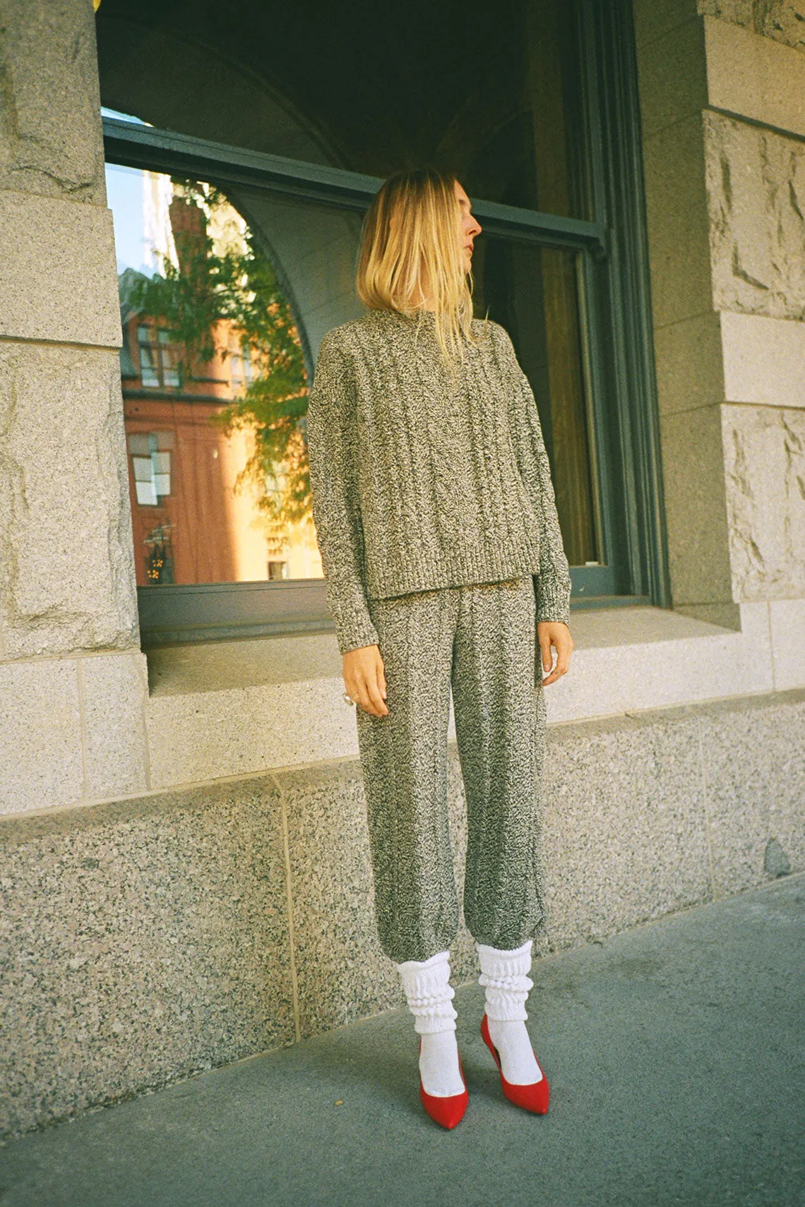 Melange Dafne Cableknit Sweater