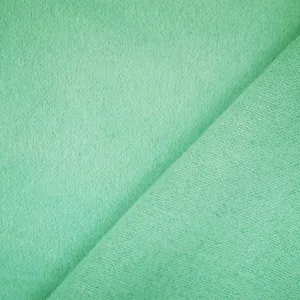 Mint Green Melton Wool-Poly Blend Solid Brush Double Woven Fabric