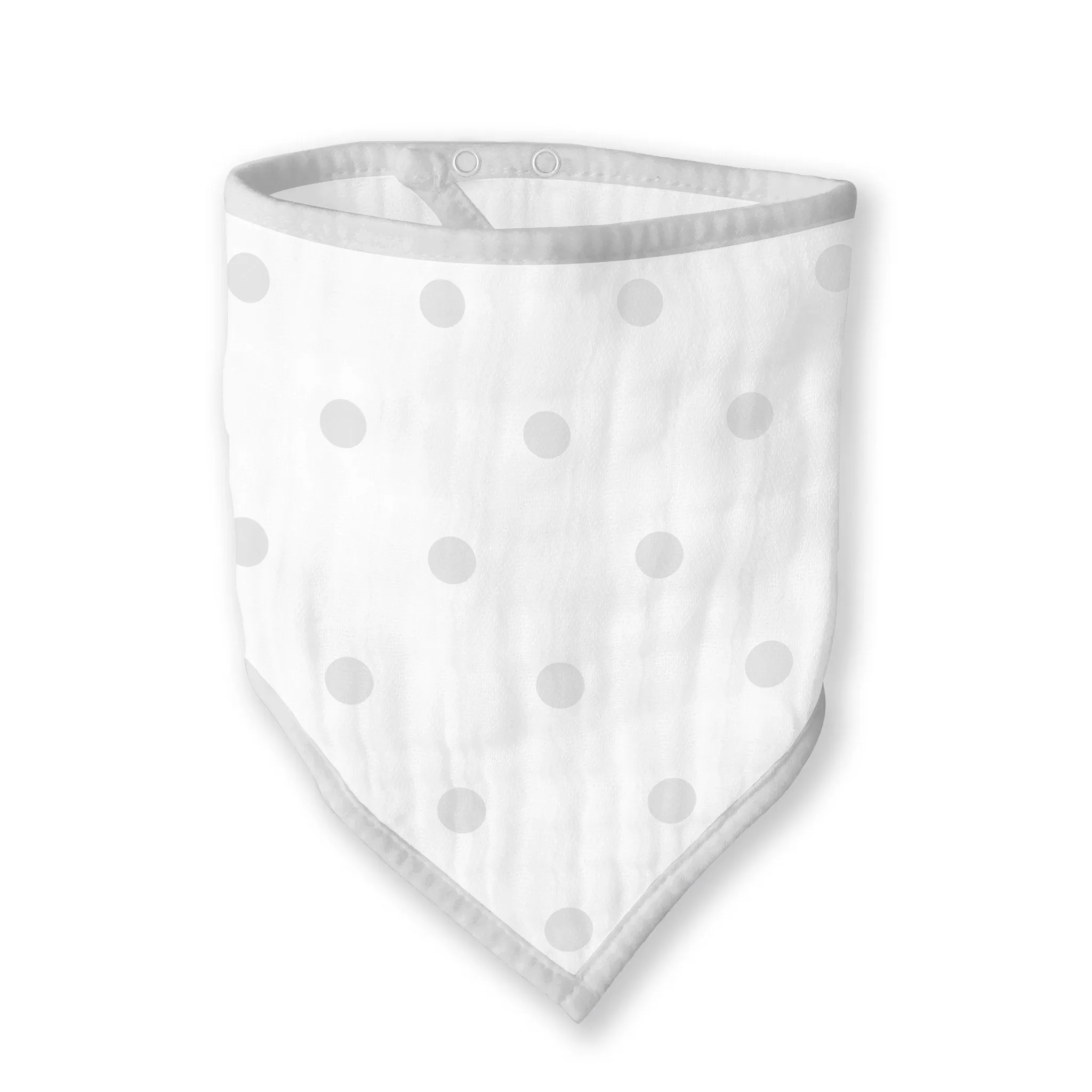 Moisture Wicking Muslin Bandanna Bib - French Dots, Sterling