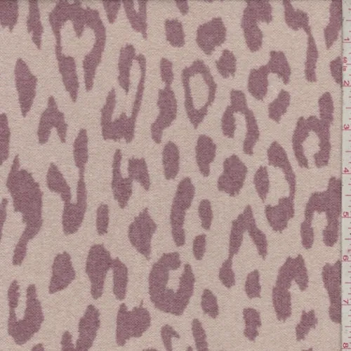 Pale Pink/Mauve Cheetah Print Sweater Knit Fabric