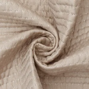 Pearl Sand Beige Quilted Striped Decorating Fabric