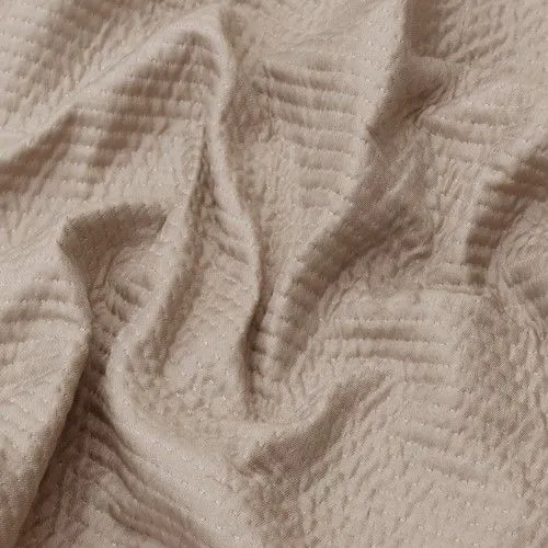 Pearl Sand Beige Quilted Striped Decorating Fabric