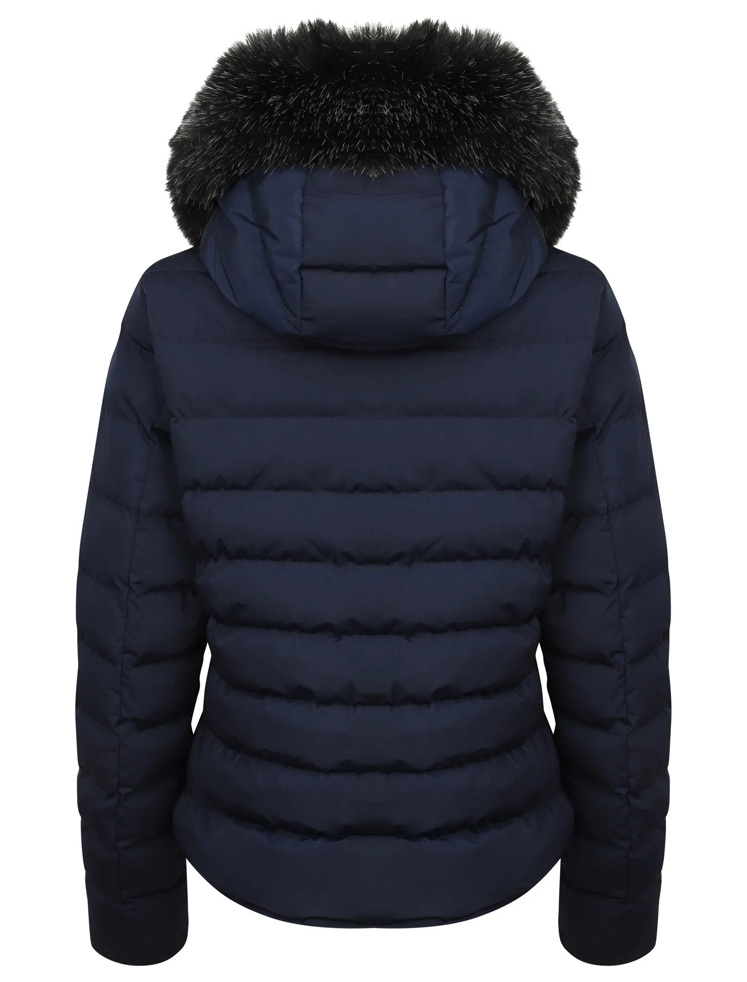 Pepper Quilted Hooded Jacket With Detachable Fur Trim In Peacoat - Tokyo Laundry