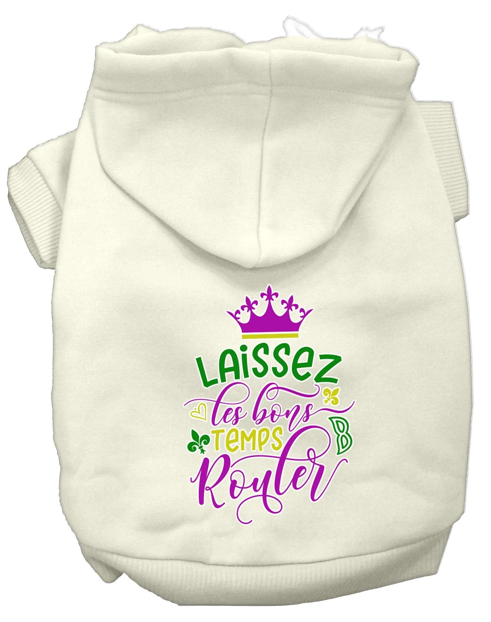 Pet Dog & Cat Hoodie Screen Printed, "Laissez Les Bons Temps Rouler"