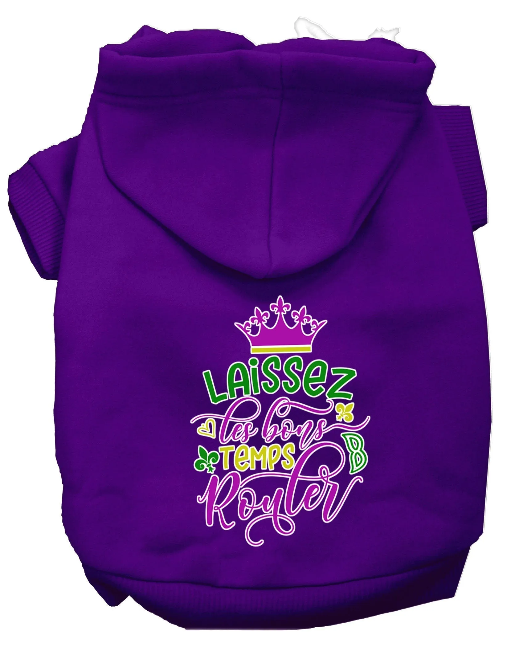 Pet Dog & Cat Hoodie Screen Printed, "Laissez Les Bons Temps Rouler"