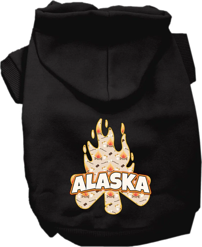 Pet Dog & Cat Screen Printed Hoodie for Medium to Large Pets (Sizes 2XL-6XL), "Alaska Around The Campfire"