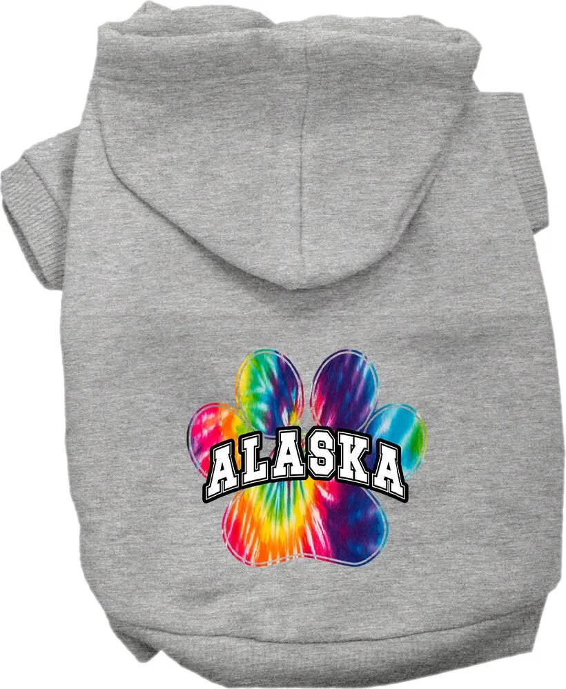 Pet Dog & Cat Screen Printed Hoodie for Medium to Large Pets (Sizes 2XL-6XL), "Alaska Bright Tie Dye"