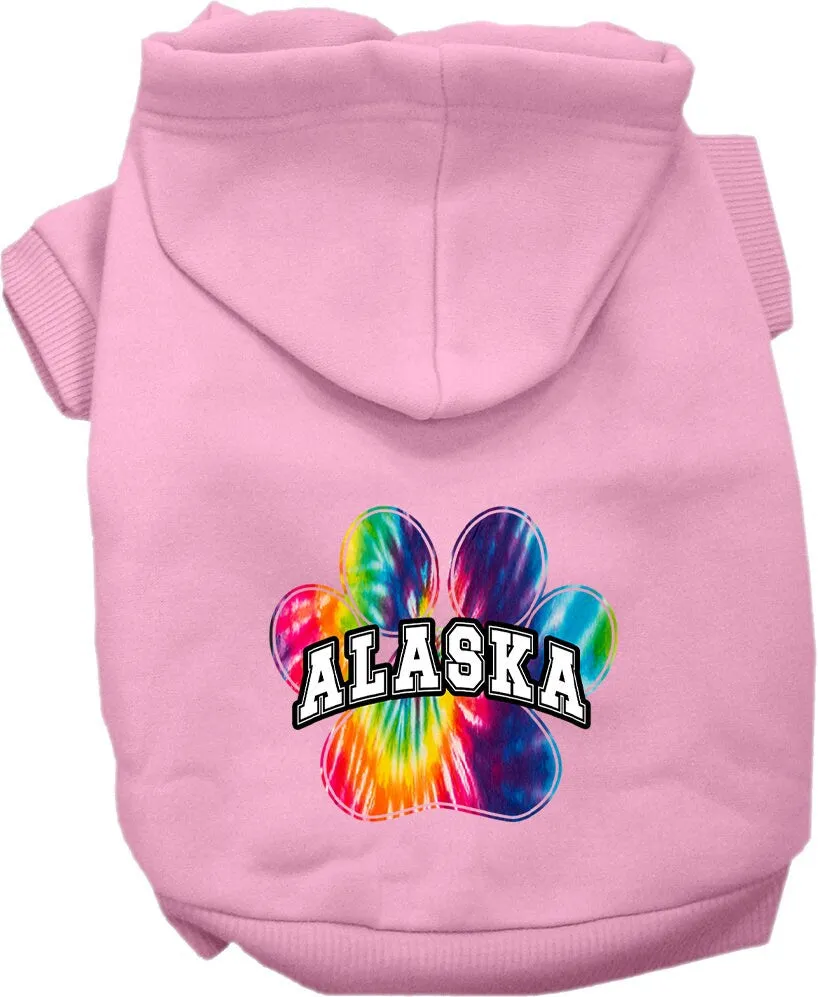 Pet Dog & Cat Screen Printed Hoodie for Medium to Large Pets (Sizes 2XL-6XL), "Alaska Bright Tie Dye"