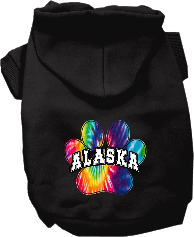 Pet Dog & Cat Screen Printed Hoodie for Medium to Large Pets (Sizes 2XL-6XL), "Alaska Bright Tie Dye"