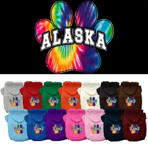 Pet Dog & Cat Screen Printed Hoodie for Medium to Large Pets (Sizes 2XL-6XL), "Alaska Bright Tie Dye"