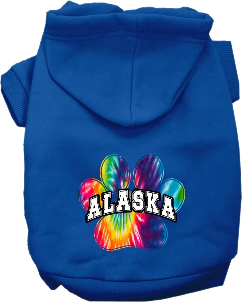 Pet Dog & Cat Screen Printed Hoodie for Medium to Large Pets (Sizes 2XL-6XL), "Alaska Bright Tie Dye"