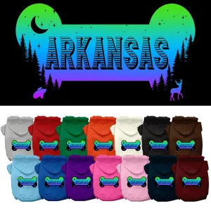 Pet Dog & Cat Screen Printed Hoodie for Medium to Large Pets (Sizes 2XL-6XL), "Arkansas Mountain Shades"