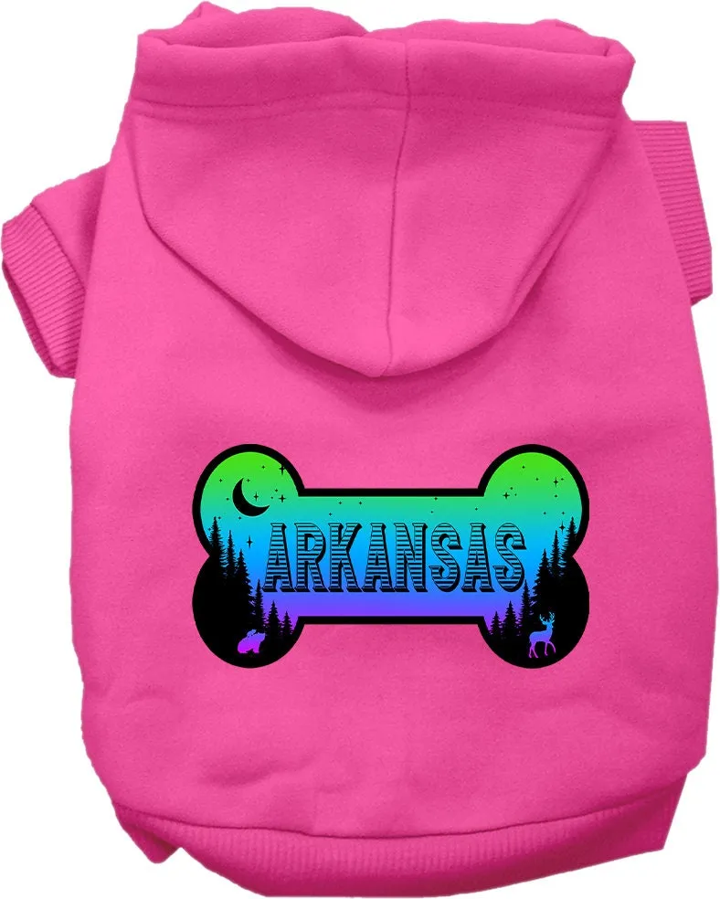 Pet Dog & Cat Screen Printed Hoodie for Medium to Large Pets (Sizes 2XL-6XL), "Arkansas Mountain Shades"