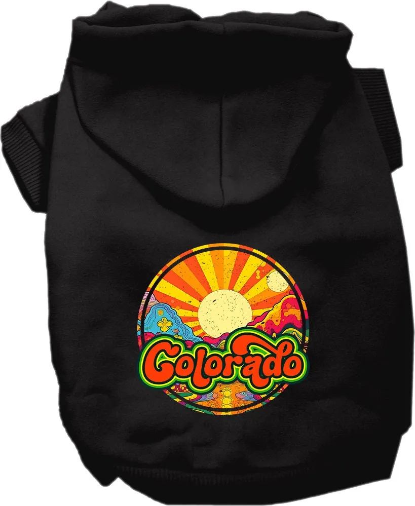 Pet Dog & Cat Screen Printed Hoodie for Medium to Large Pets (Sizes 2XL-6XL), "Colorado Mellow Mountain"