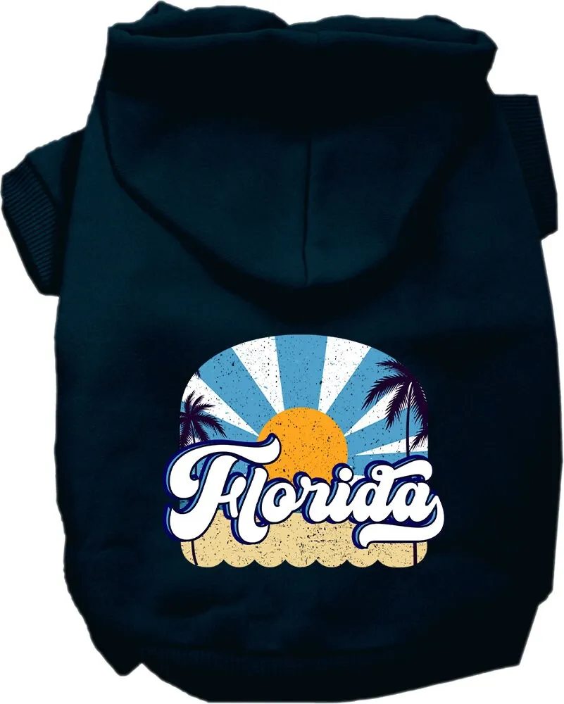 Pet Dog & Cat Screen Printed Hoodie for Medium to Large Pets (Sizes 2XL-6XL), "Florida Coast"