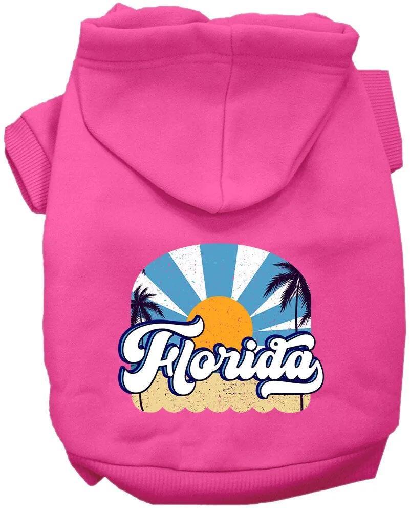 Pet Dog & Cat Screen Printed Hoodie for Medium to Large Pets (Sizes 2XL-6XL), "Florida Coast"