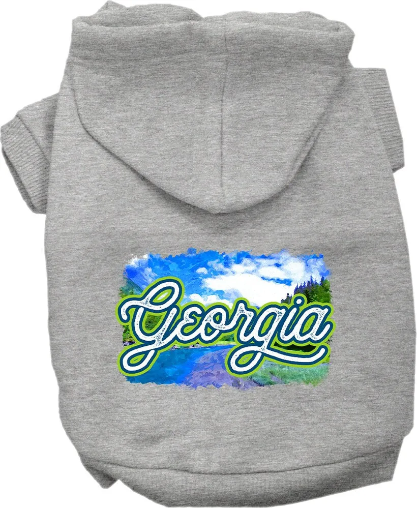 Pet Dog & Cat Screen Printed Hoodie for Medium to Large Pets (Sizes 2XL-6XL), "Georgia Summer"