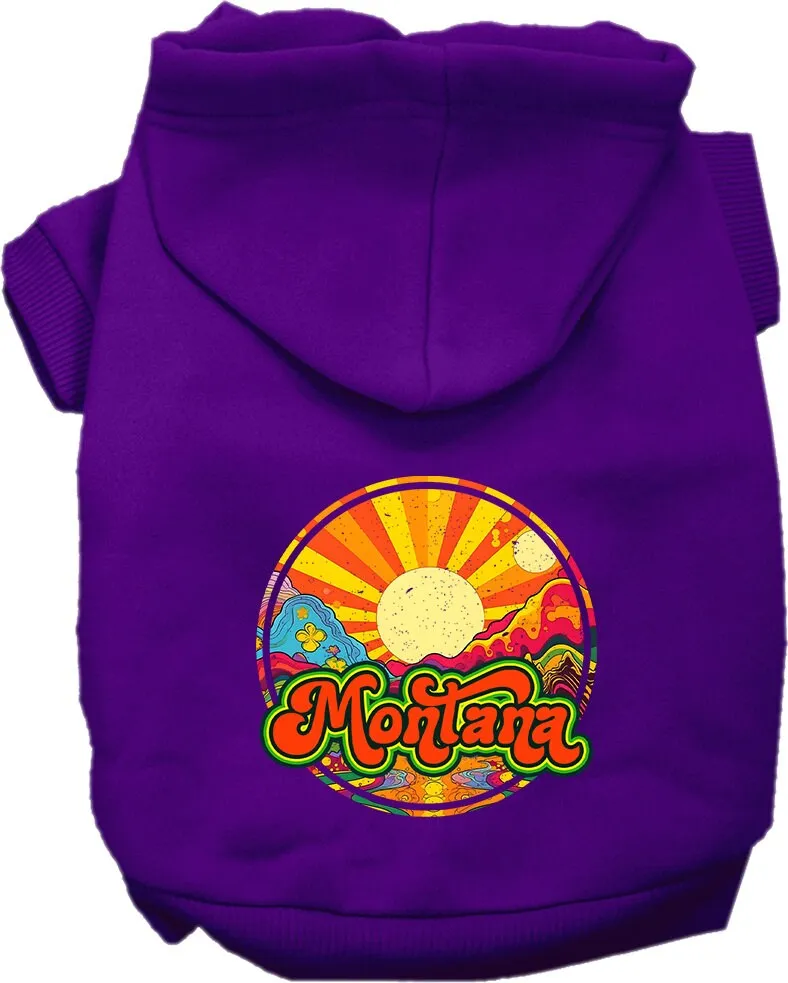 Pet Dog & Cat Screen Printed Hoodie for Medium to Large Pets (Sizes 2XL-6XL), "Montana Mellow Mountain"