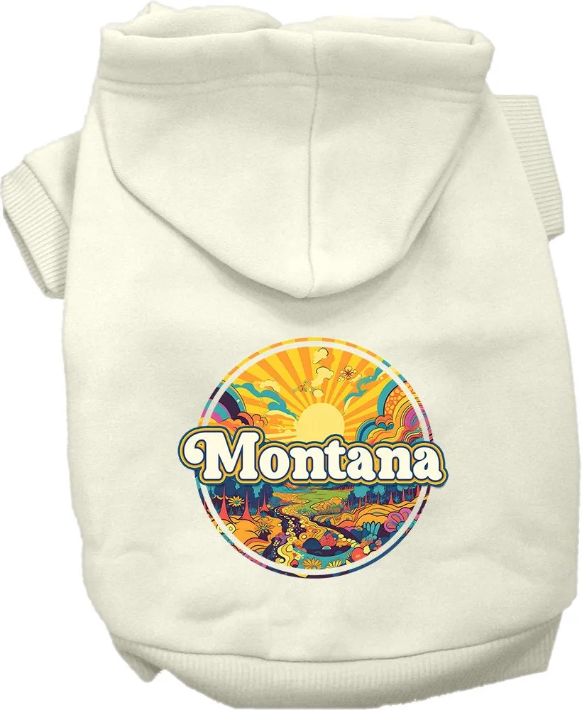 Pet Dog & Cat Screen Printed Hoodie for Medium to Large Pets (Sizes 2XL-6XL), "Montana Trippy Peaks"