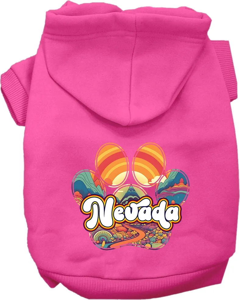 Pet Dog & Cat Screen Printed Hoodie for Medium to Large Pets (Sizes 2XL-6XL), "Nevada Groovy Summit"