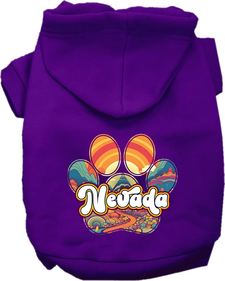 Pet Dog & Cat Screen Printed Hoodie for Medium to Large Pets (Sizes 2XL-6XL), "Nevada Groovy Summit"