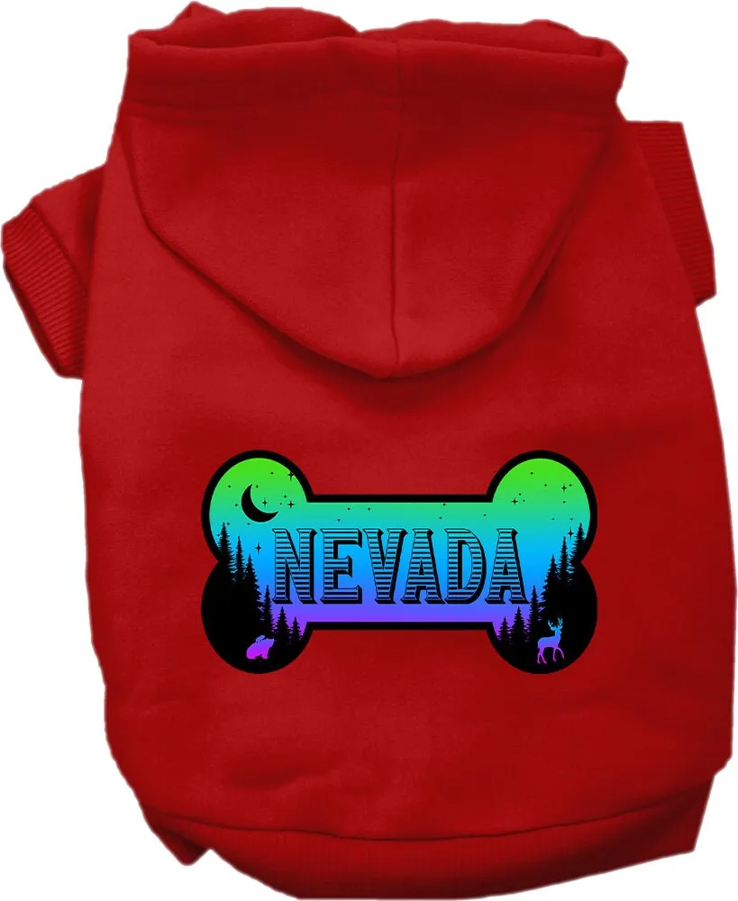 Pet Dog & Cat Screen Printed Hoodie for Medium to Large Pets (Sizes 2XL-6XL), "Nevada Mountain Shades"