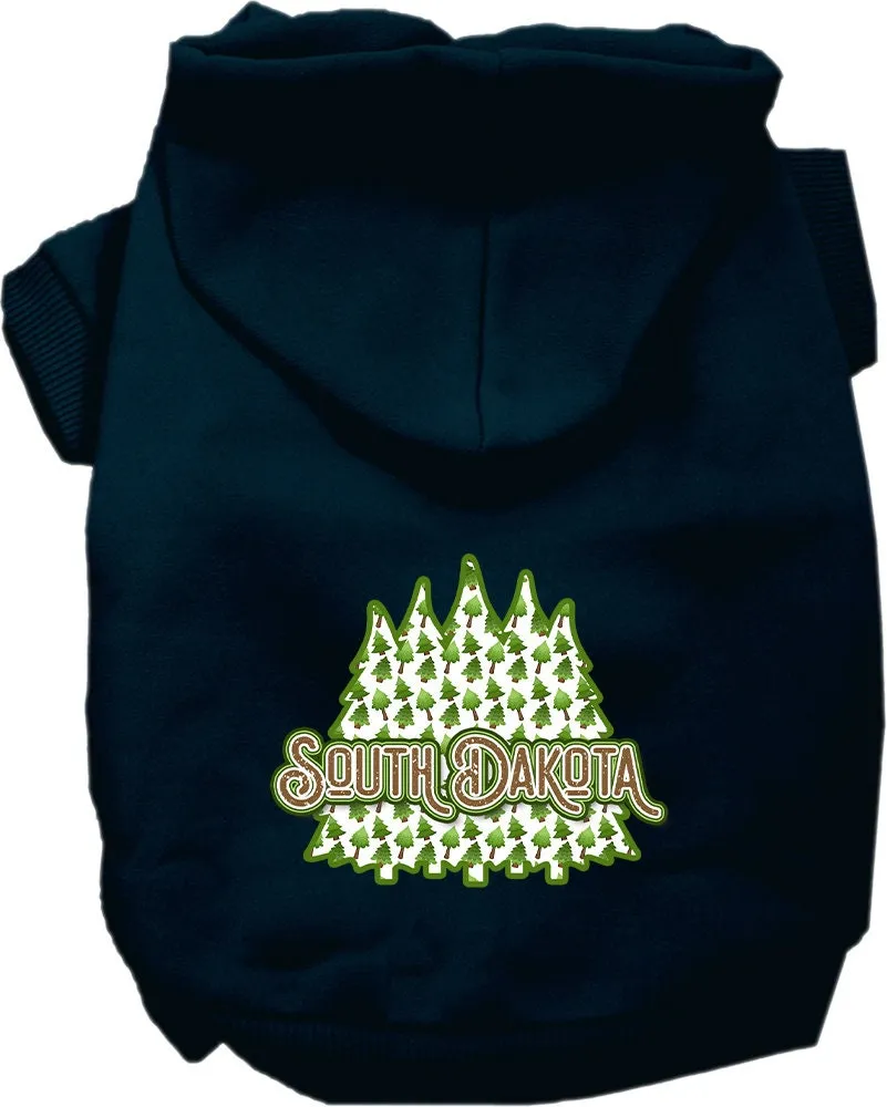 Pet Dog & Cat Screen Printed Hoodie for Medium to Large Pets (Sizes 2XL-6XL), "South Dakota Woodland Trees"